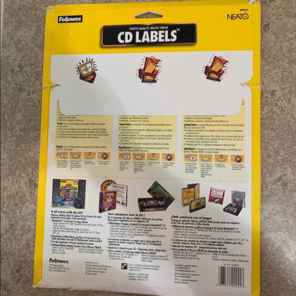 Fellowes Neato Cd Labels Matte. (6) Sheets.